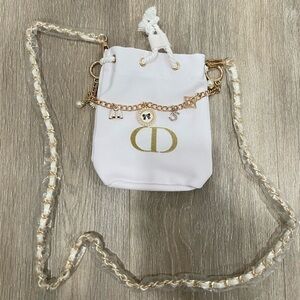 Dior White Drawstring Pouch